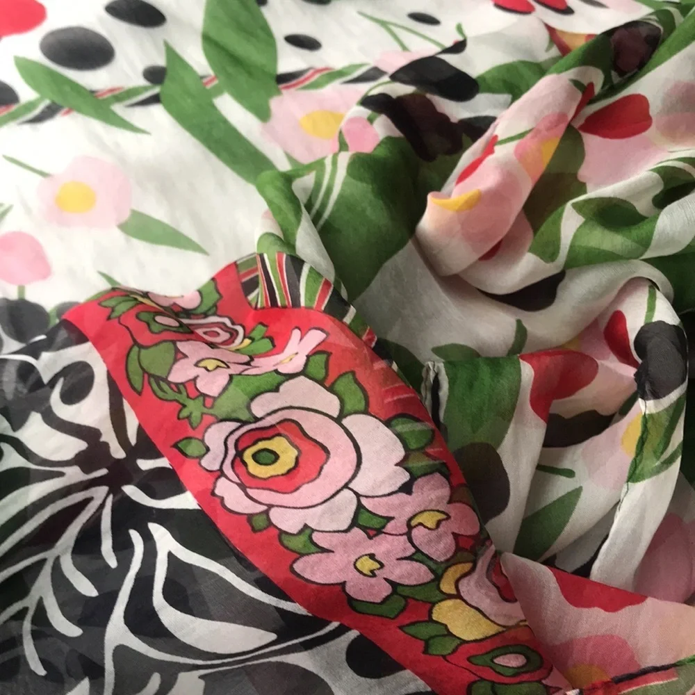 Vintage floral Kenzo made in France 100% silk scarf